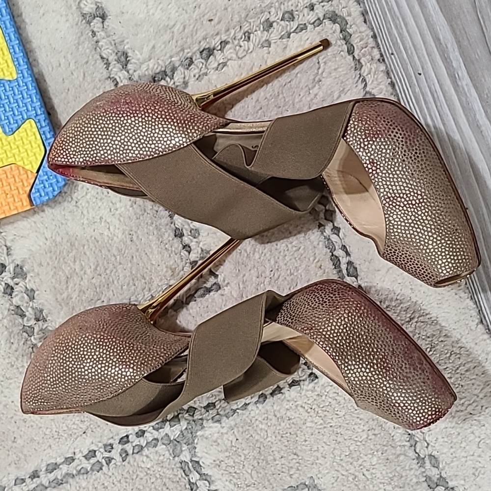 Louboutin Gold Heels - Picture 5 of 8